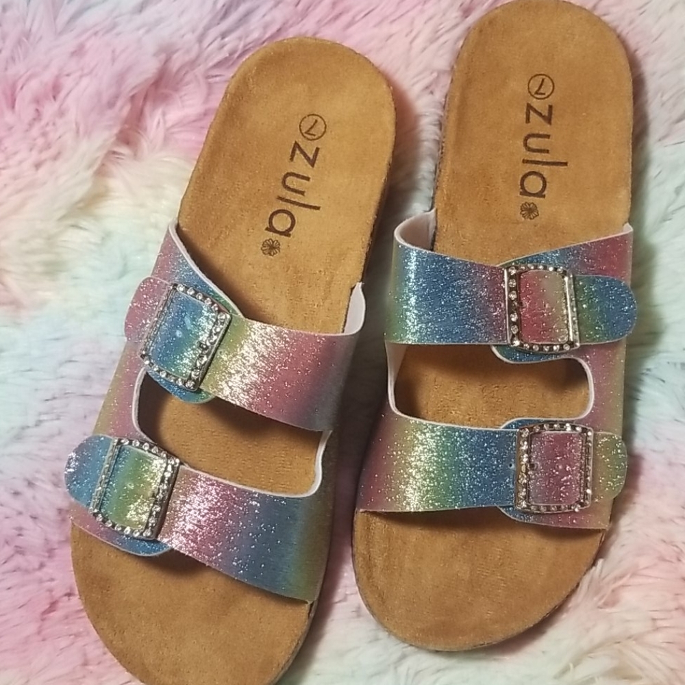 Birk Style. Rainbow Bling Sandals. - Picture 1 of 3
